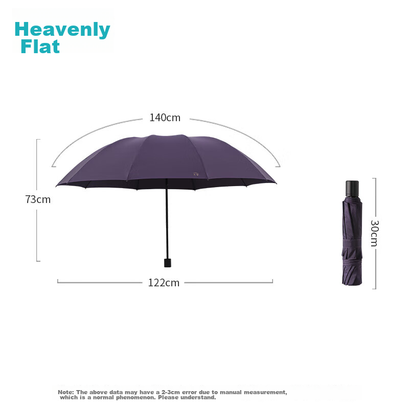 Paradise Large Folding Umbrella, Triple-Fold Reinforced Large Umbrella for Three...