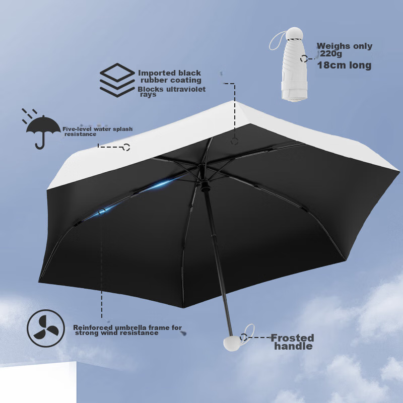 Xiaomo Folding Umbrella, Sun And Rain Protection, UV-Resistant, Mini Portable, C...