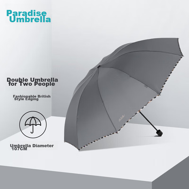 Paradise Large Folding Umbrella, Dual-Use for Rain And Shine, Business Umbrella...