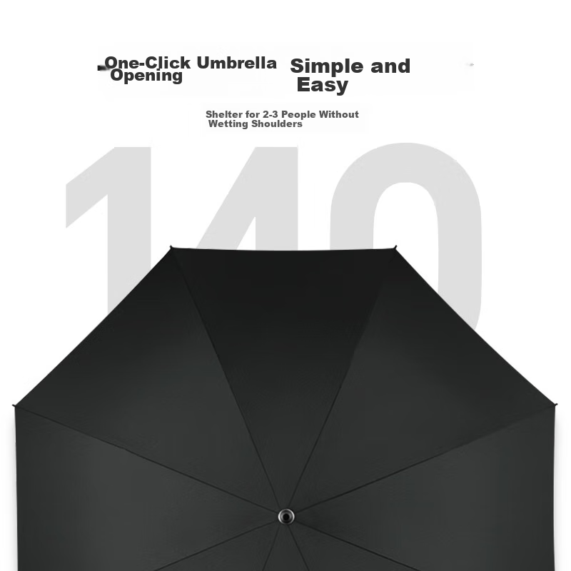 Tianwei Umbrella, Black Rubber Thickened Straight Handle Umbrella, Sun Protectio...