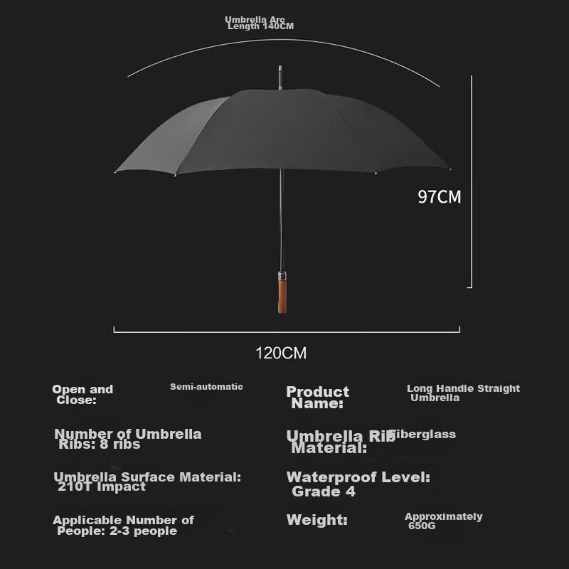 Tianwei Umbrella, Large Automatic Straight Handle Umbrella for Men, Golf Busines...