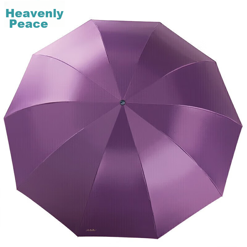 Paradise Double-Person Umbrella, Three-Fold, 10-Rib Extra-Large Reinforced Black...