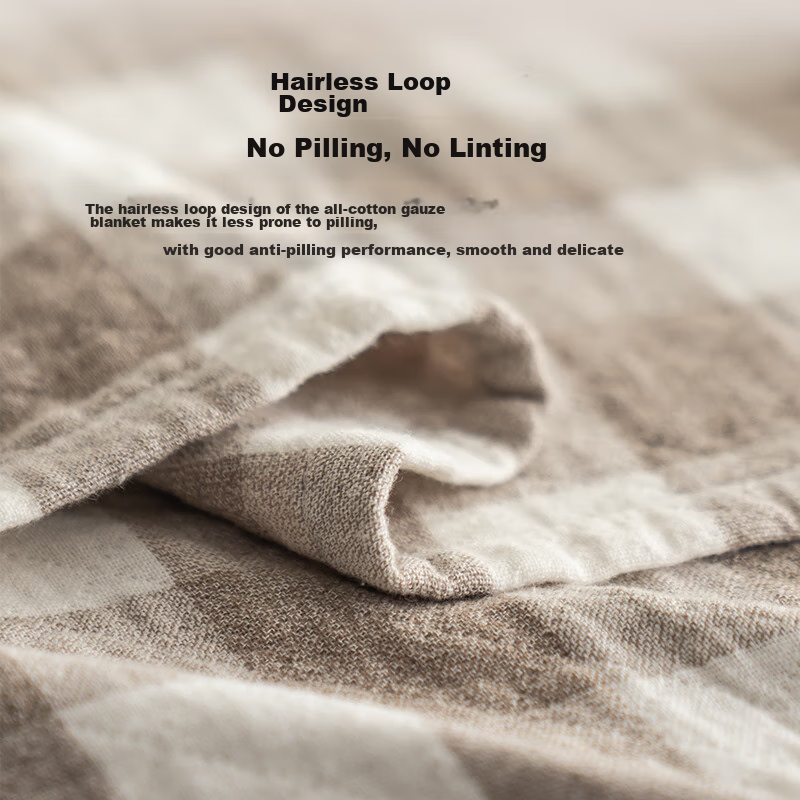 Jingzao Pure Cotton Gauze Blanket, 100% Cotton Machine Washable Towel Blanket, C...