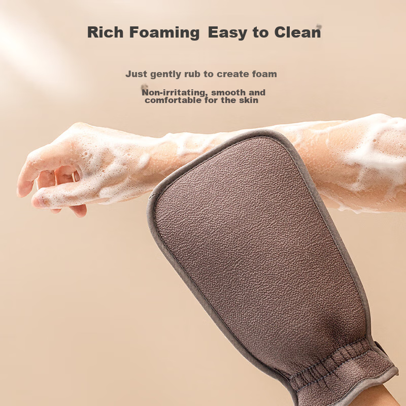 Jingzao Bath Scrubber Set for Men And Women, Bath Towel, Exfoliating Glove, Back...