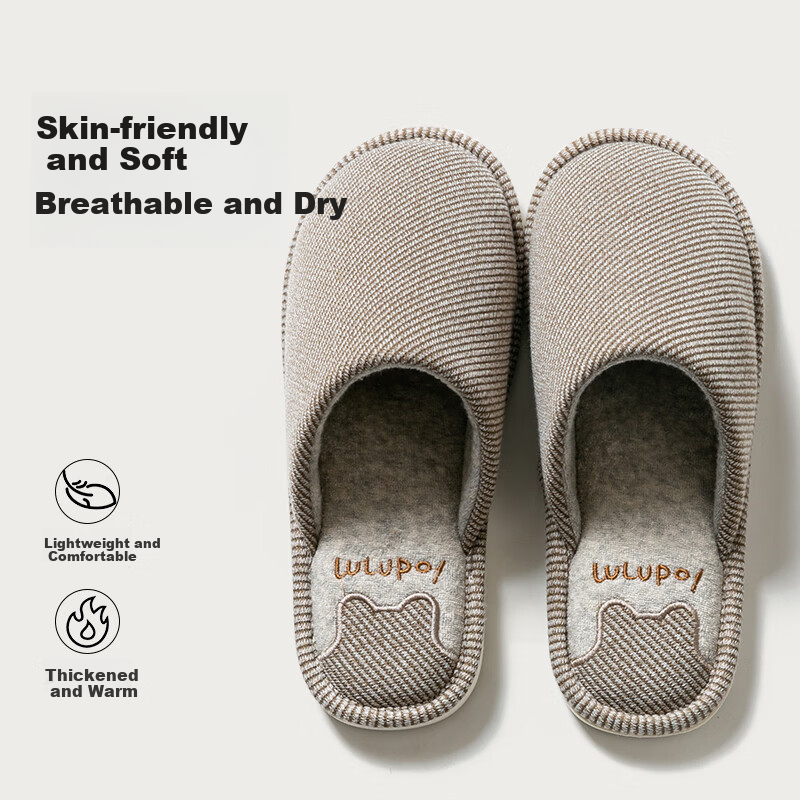 TZLDN Indoor Cotton Slippers for Men, Non-Slip Spring And Autumn Cotton Home Sli...