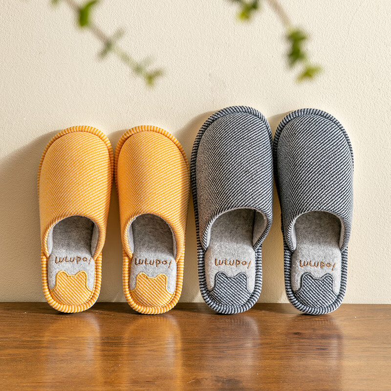 TZLDN Indoor Cotton Slippers for Men, Non-Slip Spring And Autumn Cotton Home Sli...