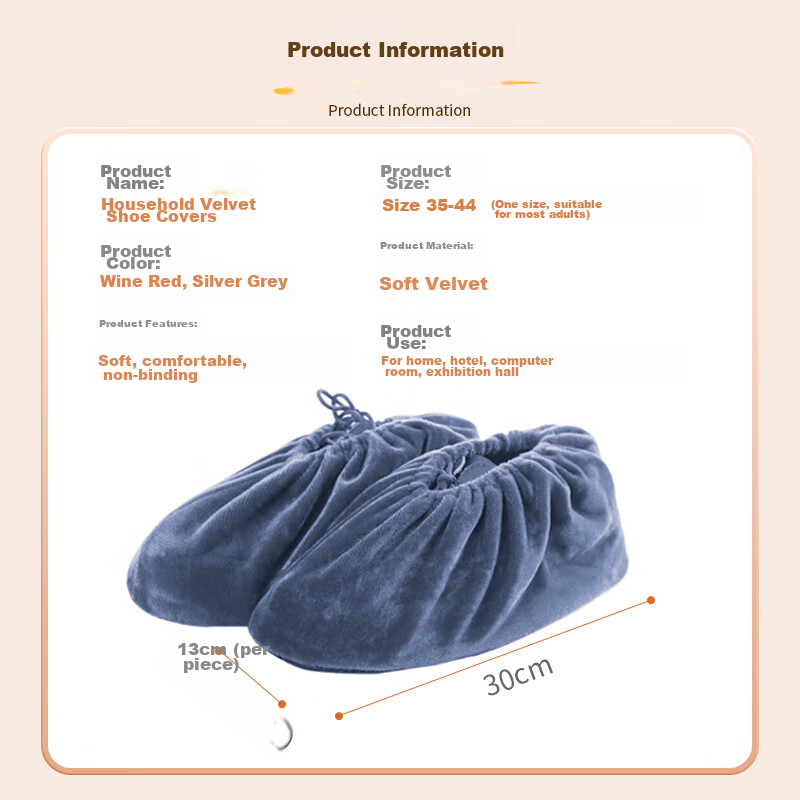 Nuolansendi Velvet Shoe Covers for Home Use [10 Pieces/5 Pairs], Adult Foot Cove...