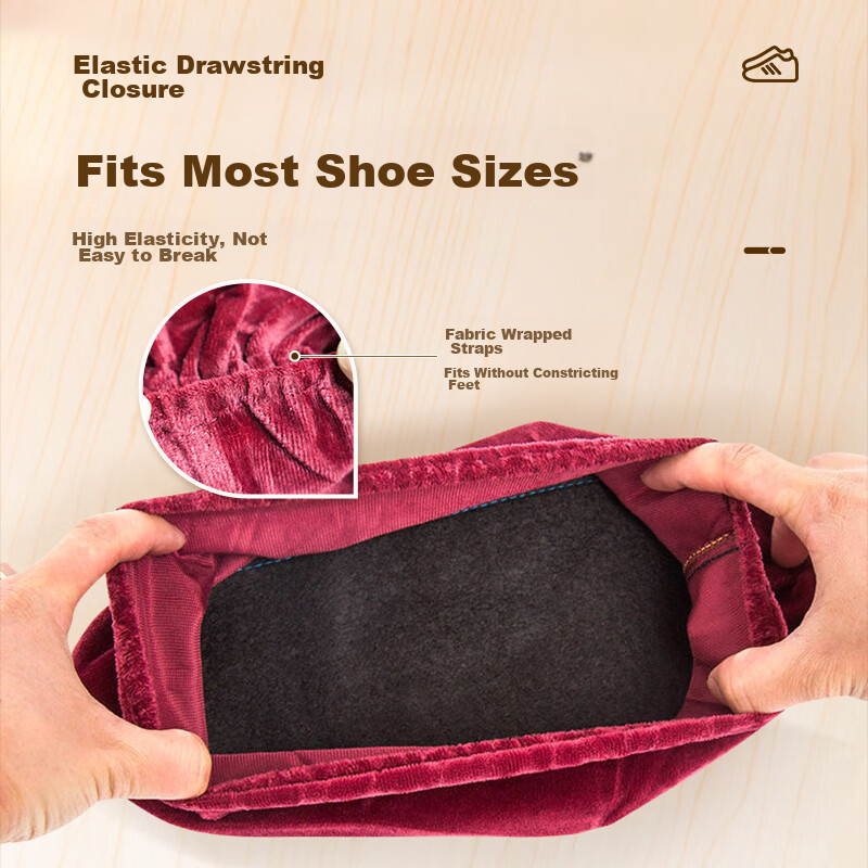 Nuolansendi Velvet Shoe Covers for Home Use [10 Pieces/5 Pairs], Adult Foot Cove...