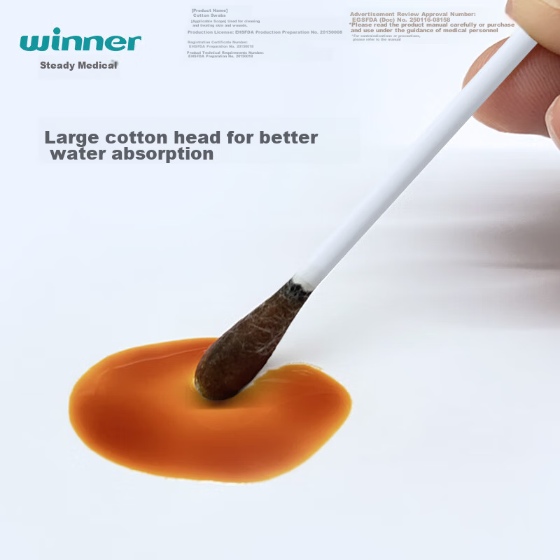 Wenjian Medical Double-Ended Cotton Swabs for Makeup Removal, Wound Care, And Ho...