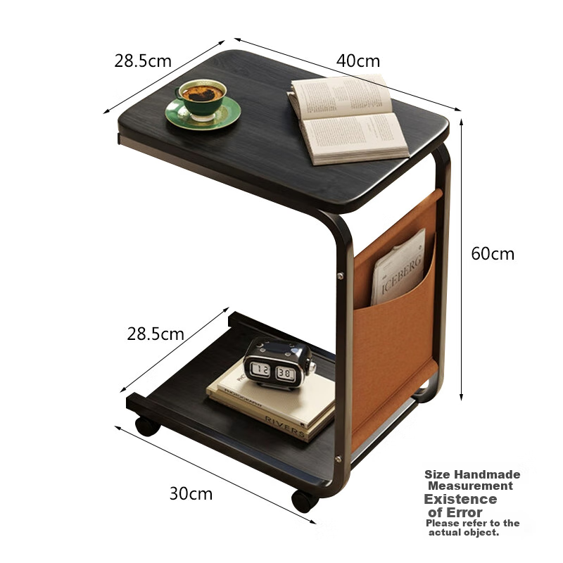 L&S LIFE AND SEASON Mobile Coffee Table Simple Small Cart Sofa Side Table J107 B...