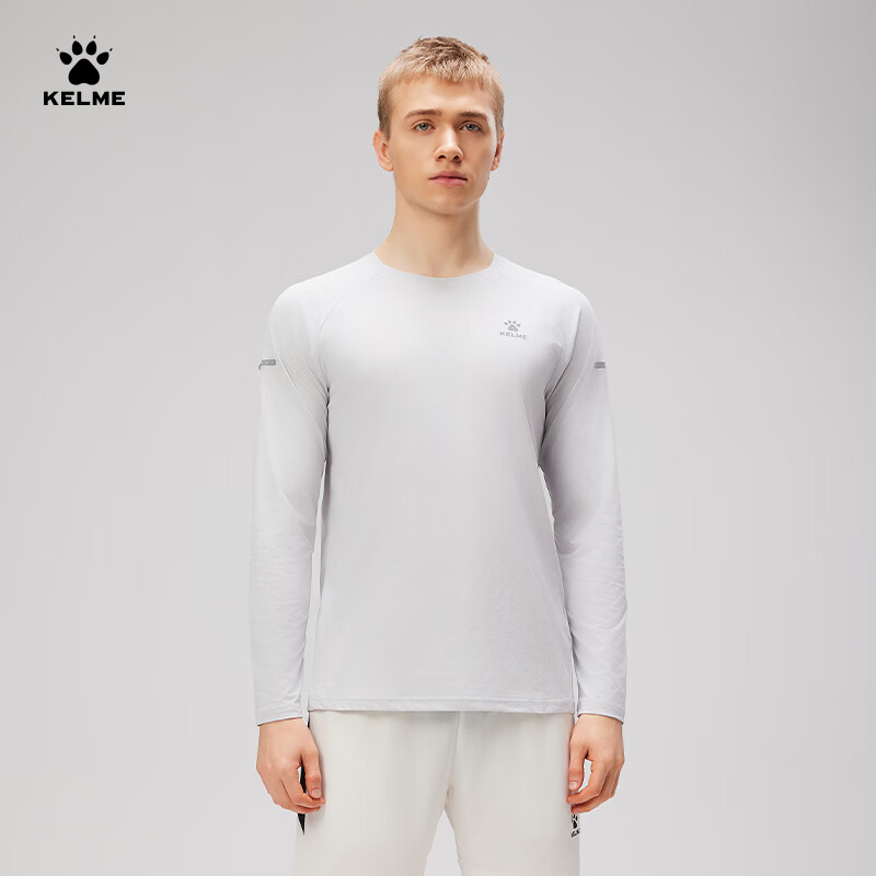 KELME Long Sleeve Sports T-shirt Cotton Feel Quick Dry Running Football Training...