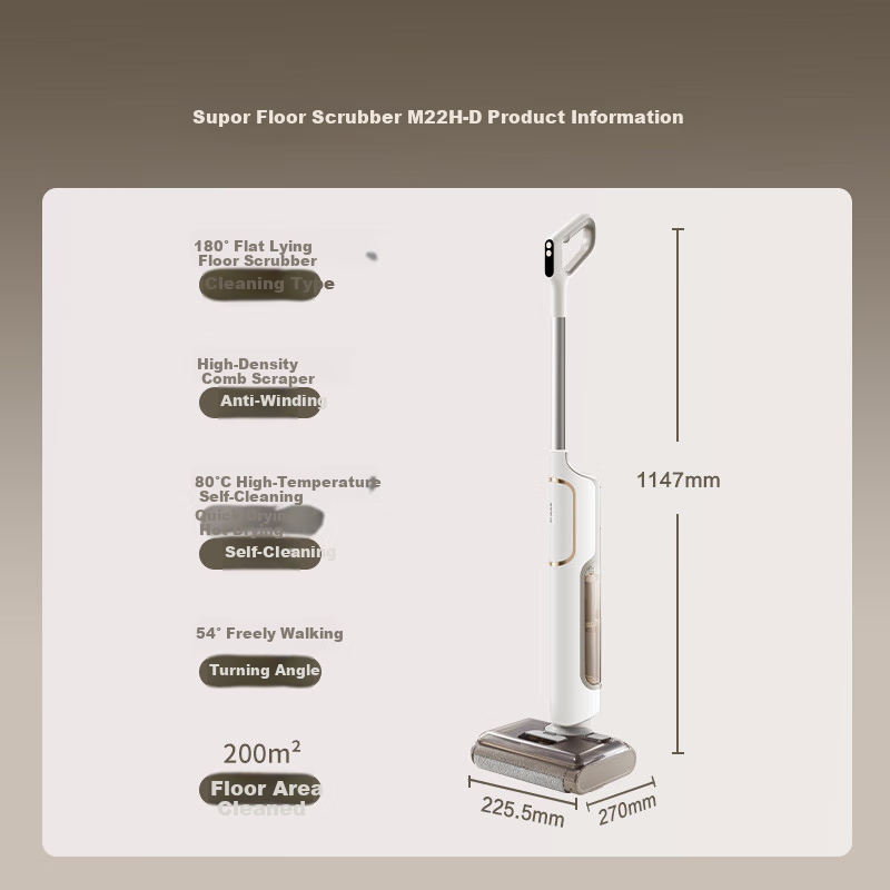 SUPOR Ultra-thin 180° Flat Lying Floor Washing Machine Household Washing and Suc...