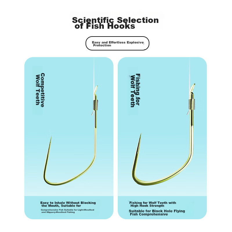 Fishing Prince Double Hook Wolf Tooth Competition Black Pit Anti-Tangle Complete...