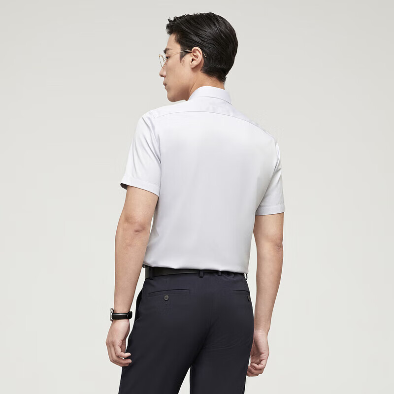 YOUNGOR Men's Shirt 2023 Summer Youth Business Easy Care High Yarn High-End Shor...