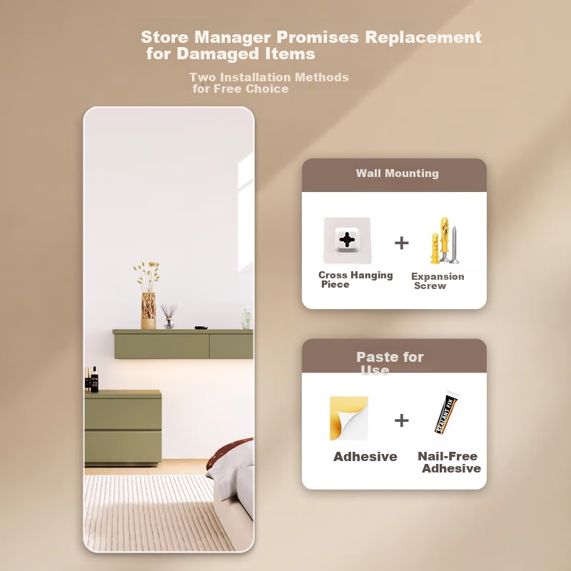 Qianxi Huafu Full-Length Mirror, Dressing Mirror, Cabinet Door Sticker, Wall Sel...
