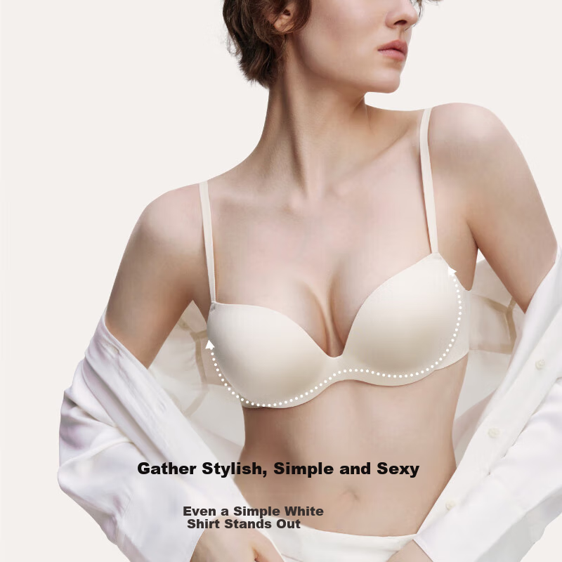 Ubras Valentine's Day Gift, Yu Shuxin's Style, Push-Up Seamless Sexy Wireless Br...