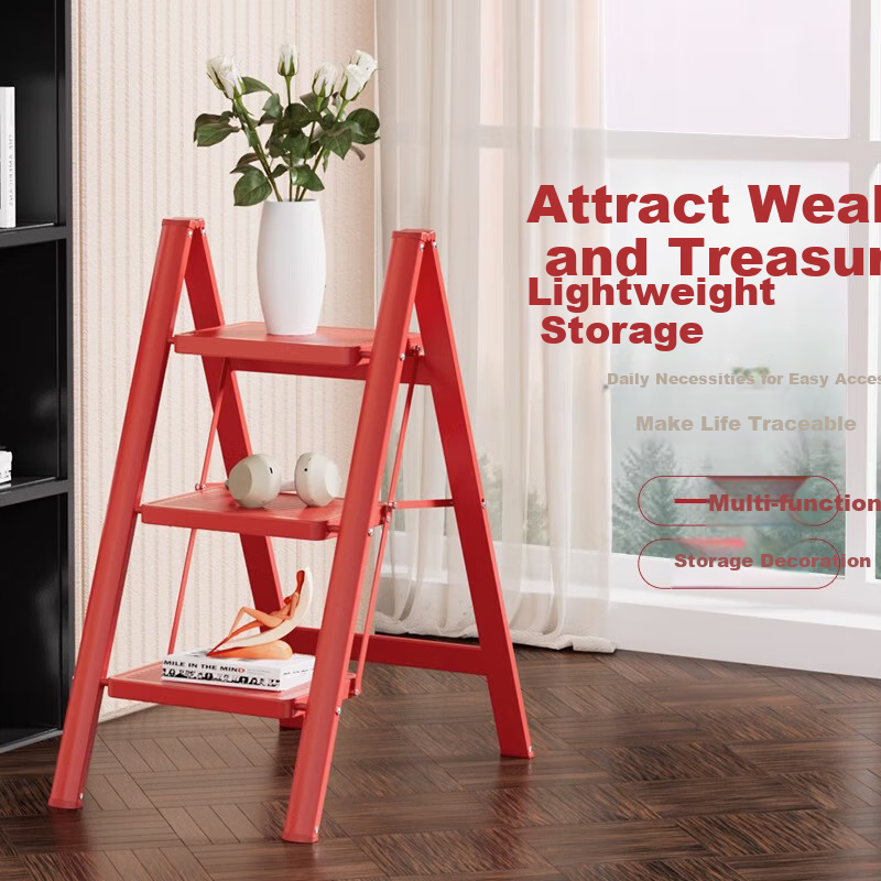 Chuangshuo Folding Ladder Household Ladder Step Stool Flower Stand Ladder Flat H...