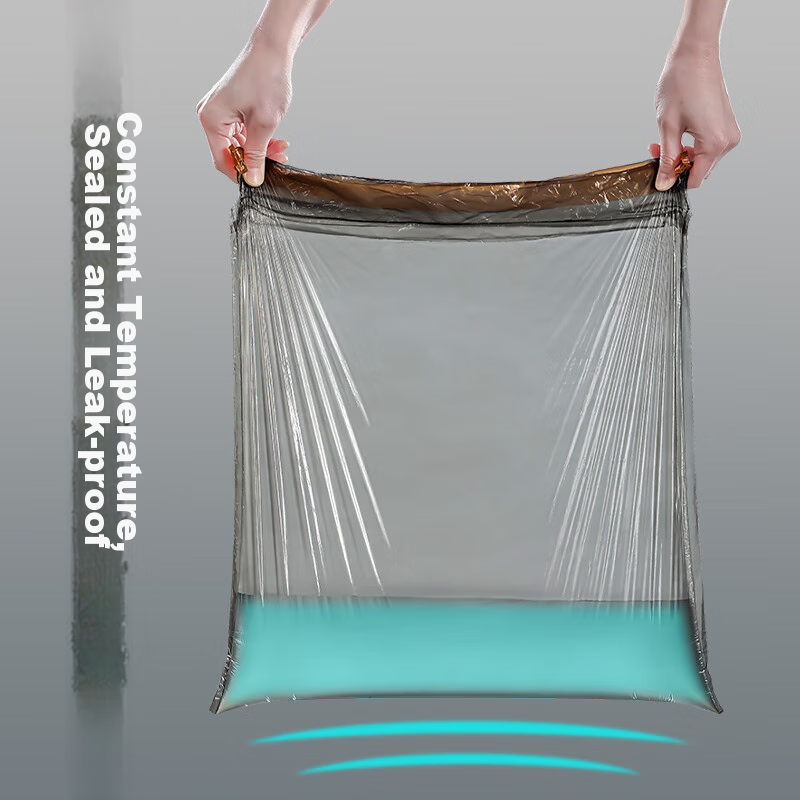 Jiabangshuo Drawstring Garbage Bags, Black, 45*50cm, 75 Pieces, 1 Micron Thick,...