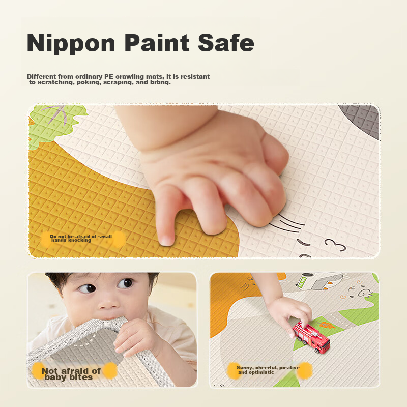 Babybox Cat Paw Mat Crawling Mat XPE Baby Play Mat Double-Sided Home Floor Mat W...