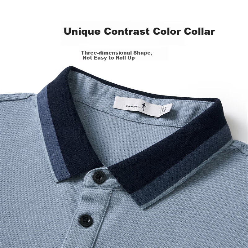 Dancing with Wolves [100% Pure Cotton] Summer Business Commute Breathable Men's...