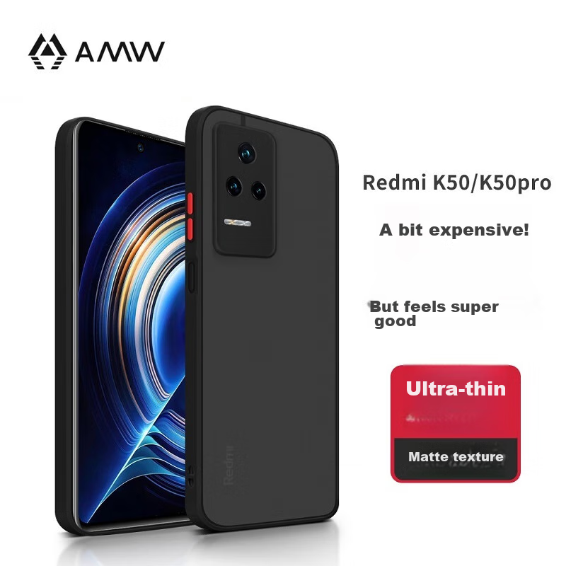 AMW Ultra-Thin Shockproof Phone Case for Redmi K50/K50 Pro, Matte Color-Blocking...