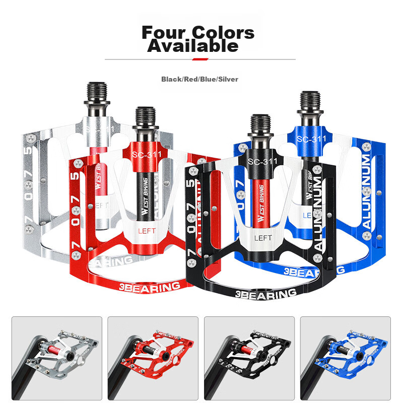 WestBiking Sanpeilin Bicycle Pedals, Aluminum Alloy Mountain Bike Universal Bear...