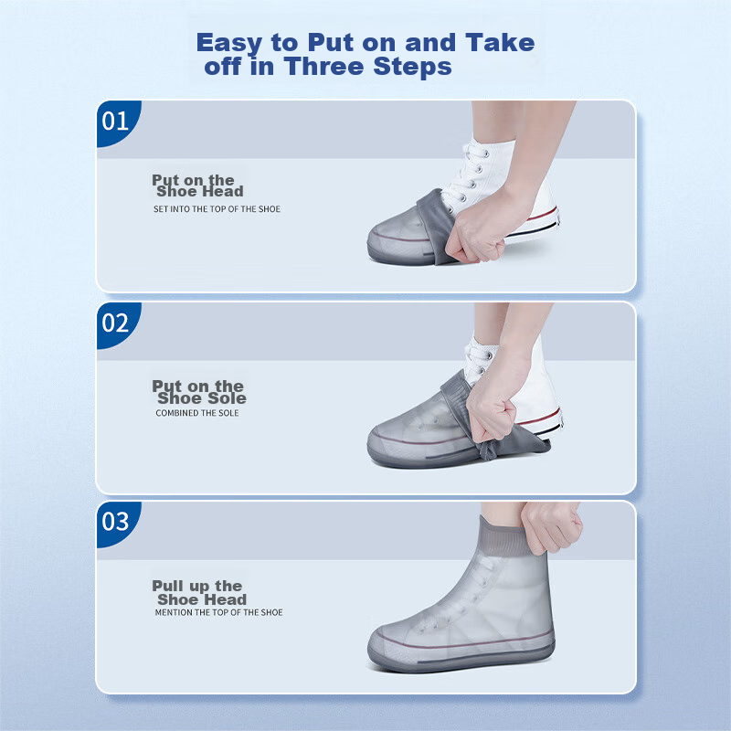 Biaze Biaze Waterproof Shoe Covers for Adults, Silicone Rain Shoe Covers, Non-Sl...