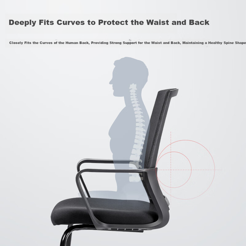 Deli 87091 Computer Chair Modern Simple Study Room Seat Household Office Chair S...