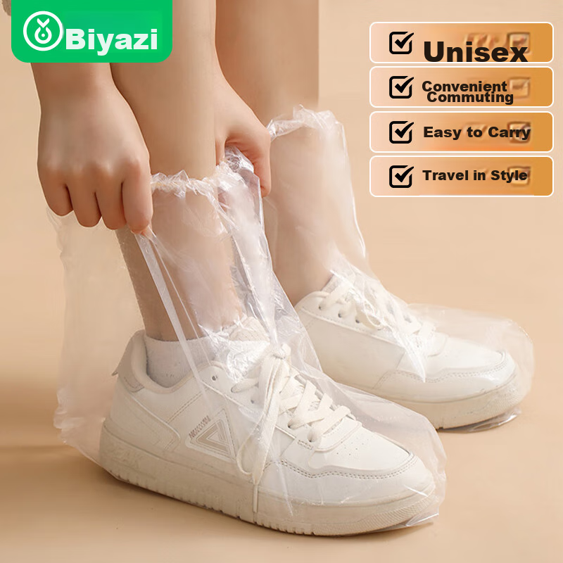 Biaze Disposable Rain Shoe Covers, 20-Pack, Thick Waterproof Non-Slip Mid-Calf P...