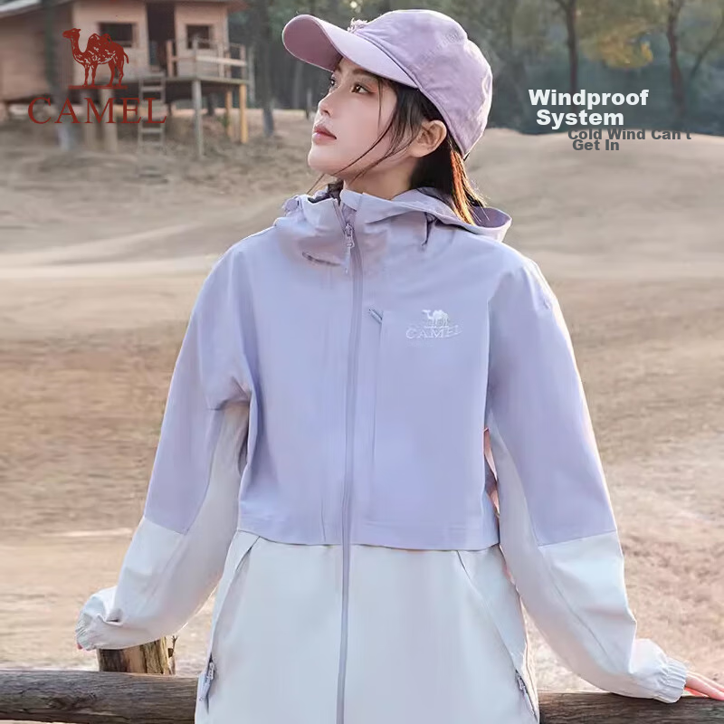 CAMEL Outdoor Single-Layer Rain Jacket TG112 Glacier Gray/Phantom Black,  Size S