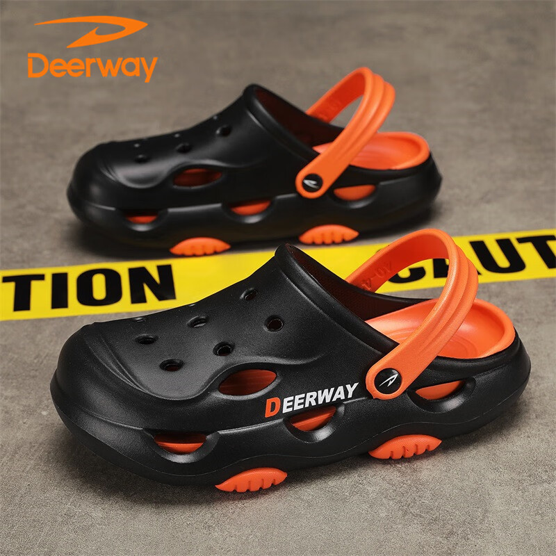 DEERWAY Men's Sandals 2025 Hollow Shoes Men's Breathable Slippers Dual-use Home...