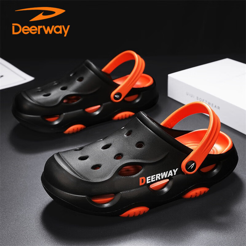 DEERWAY Men's Sandals 2025 Hollow Shoes Men's Breathable Slippers Dual-use Home...