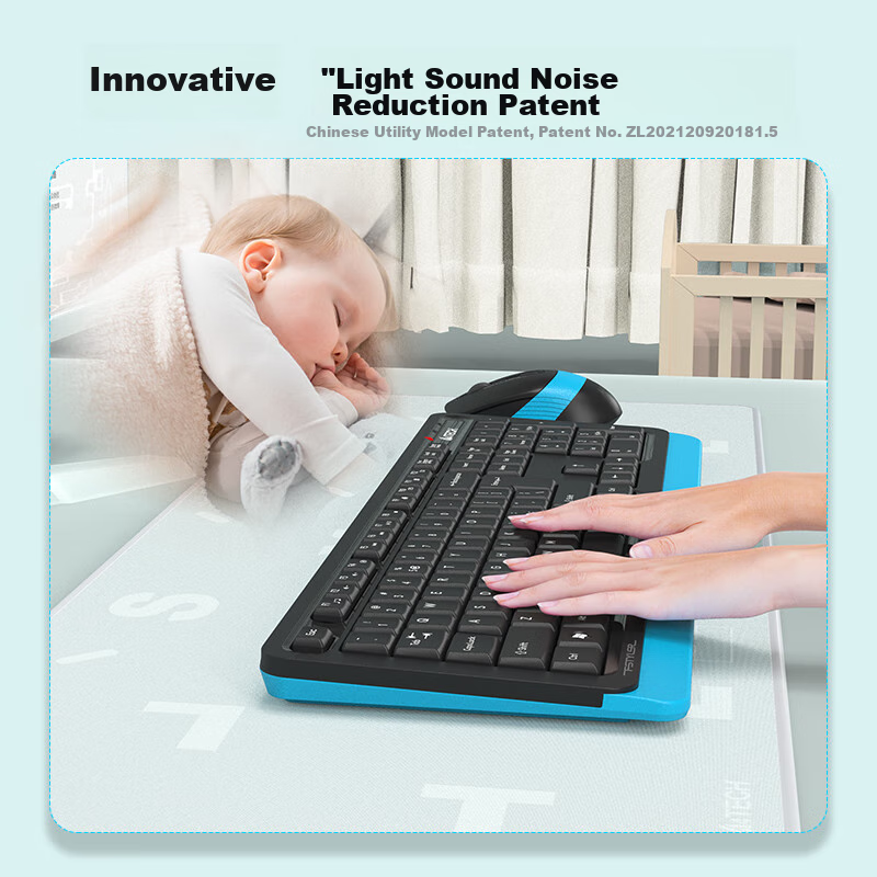 A4TECH FB1010Q 104-Key Wireless/Bluetooth Multi-Mode Keyboard And Mouse Set, Qui...