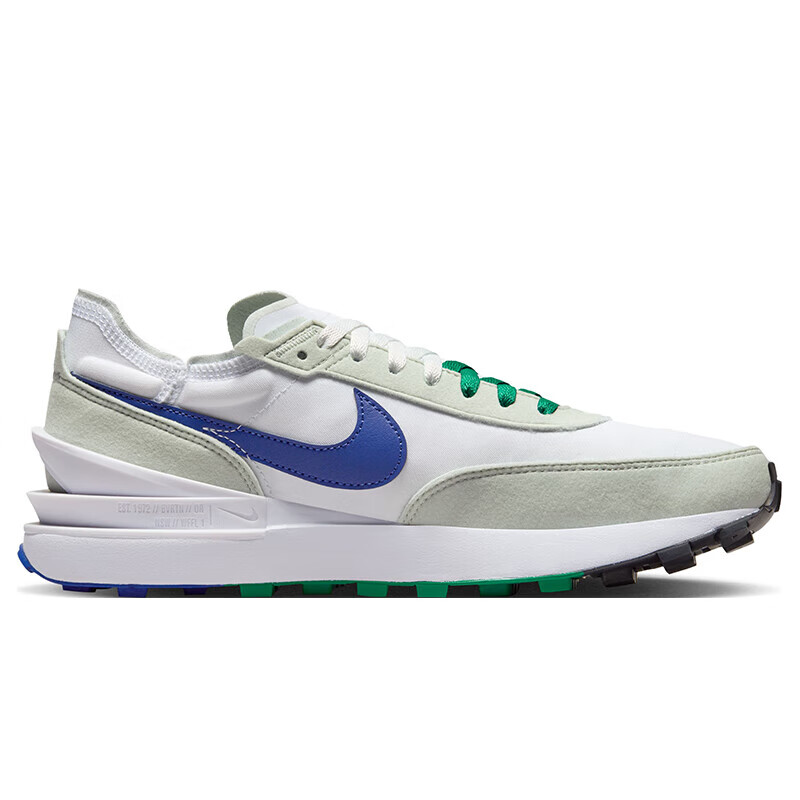 Nike WAFFLE ONE Men's Cushioned Casual Sneakers, FB8902-100, White And Blue, Siz...