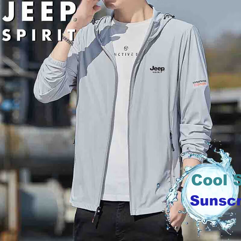 JEEP SPIRIT Men's Sun Protection Jacket Casual Jacket Sun Protection Clothing Me...