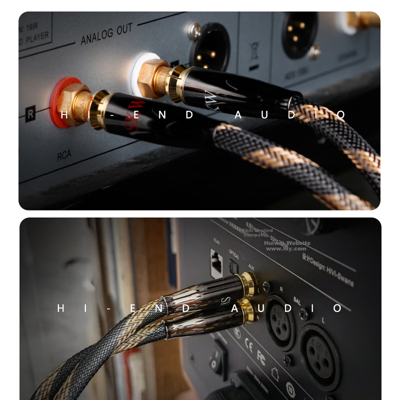 SKW Hi-Fi 2RCA to 2RCA Audio Cable with Lotus Head, 6N Single Crystal Copper RCA...