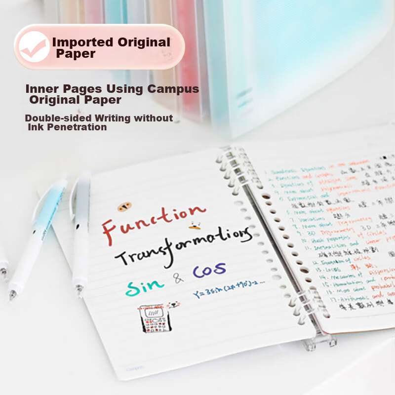 KOKUYO Pastel Cookie Soft Light B5 Loose-Leaf Notebook Large Capacity with 5 Col...