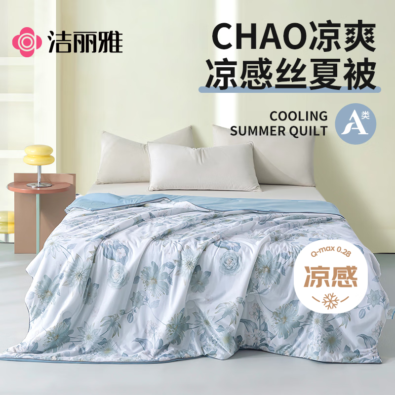 Jieliya A-Class Fabric Cooling Silk Summer Quilt, Cooling Value 0.28, Summer Ice...