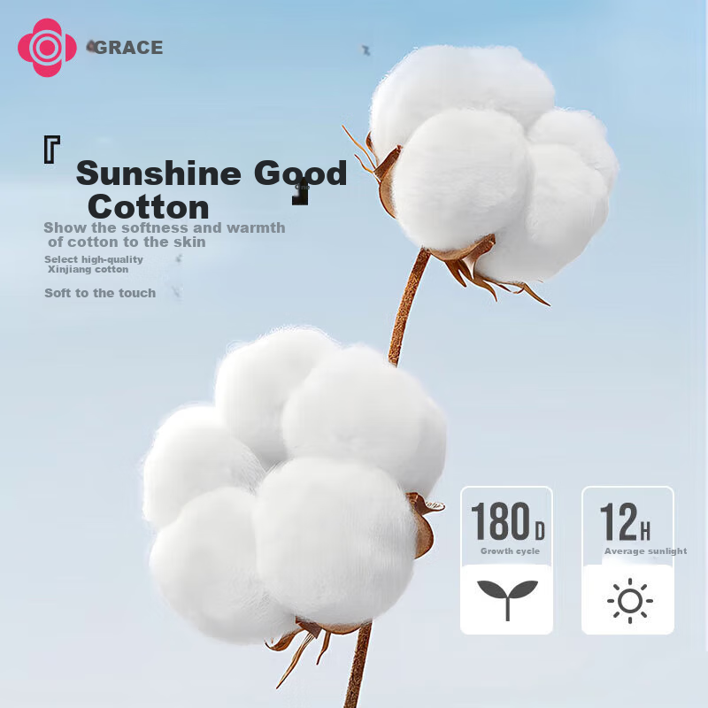 Grace Pillowcase, Class A Antibacterial, 100% Pure Cotton, Sweat-Absorbing Pillo...