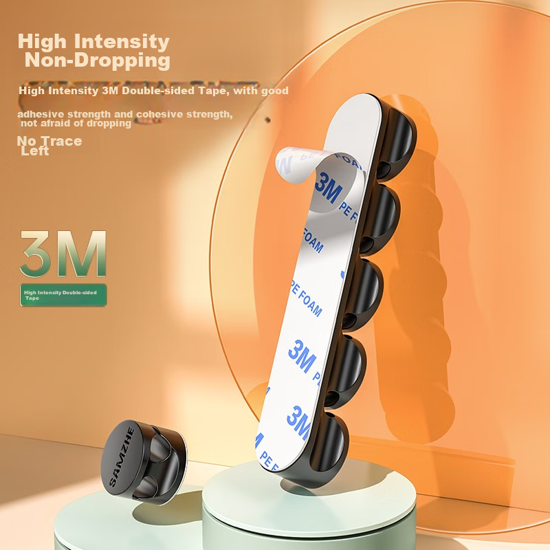 SAMZHE Desktop Cable Organizer, Storage Fixer, Computer Cable Winder, Earphone A...