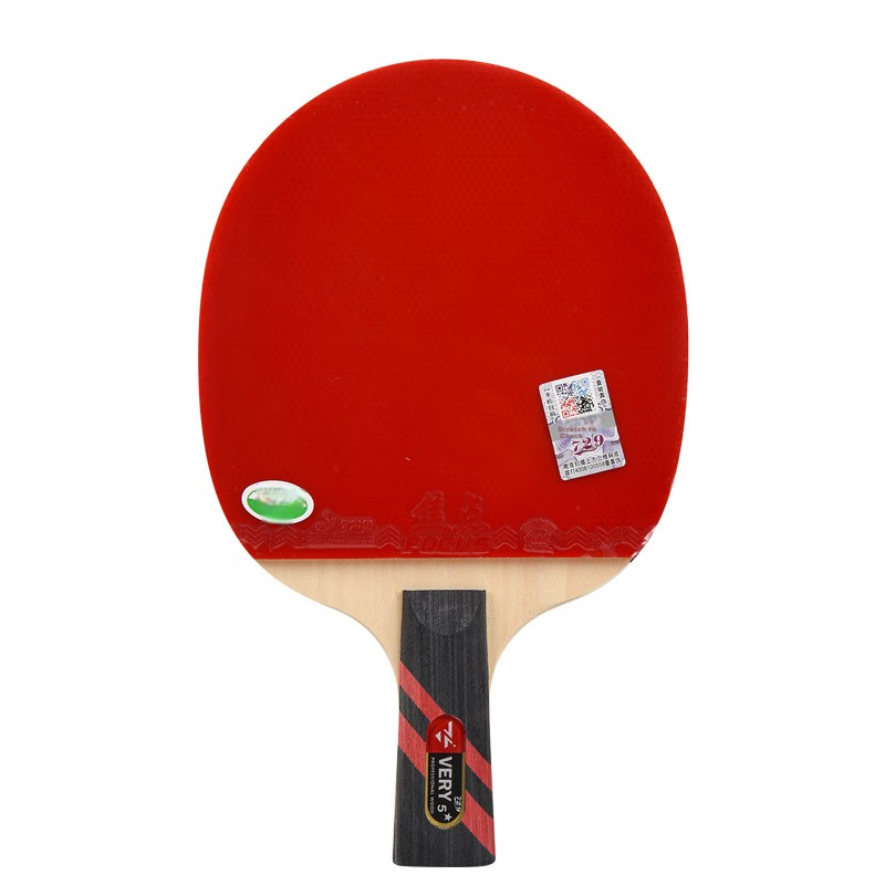 729 Table Tennis Racket Straight Handle, 5-Star Very Pure Wood Ping Pong Paddle,...