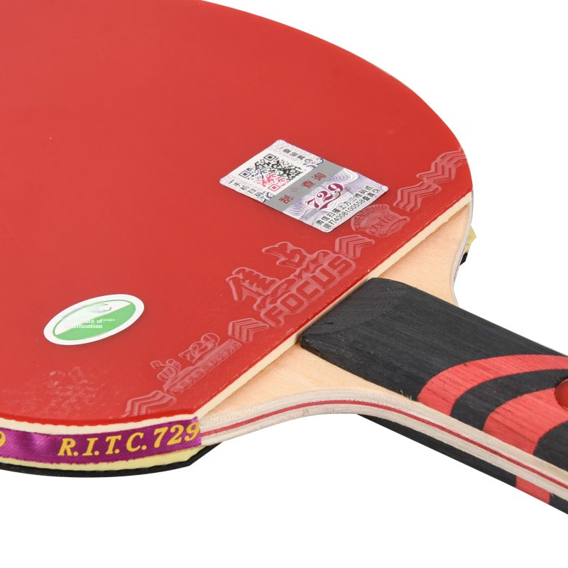 729 Table Tennis Racket Straight Handle, 5-Star Very Pure Wood Ping Pong Paddle,...