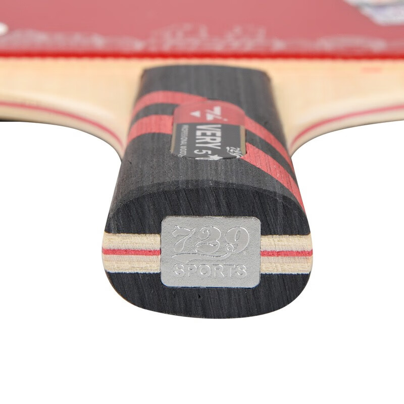 729 Table Tennis Racket Straight Handle, 5-Star Very Pure Wood Ping Pong Paddle,...