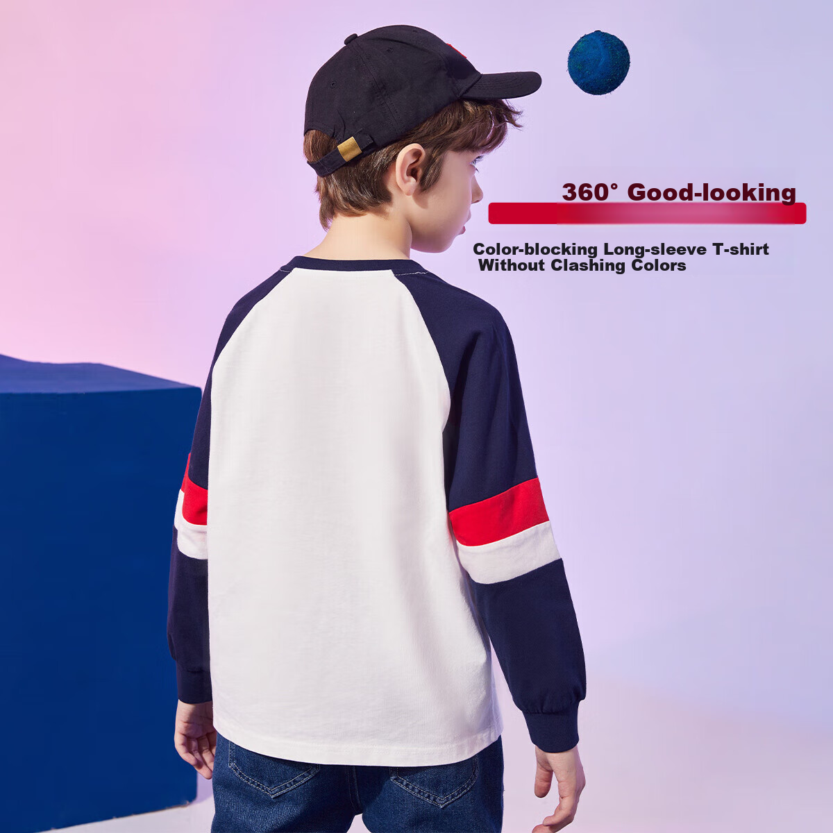 ASK JUNIOR Boys' Long Sleeve T-shirt 2025 Autumn Children's Drop-shoulder Cartoo...