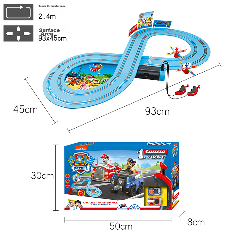 Carrera Track Racing Car First Series Paw Patrol Children's Toy, Boys' Gift, Two...