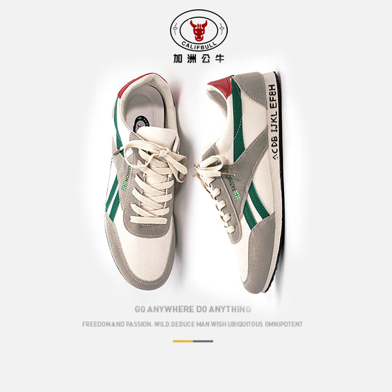 CALIFBULL Casual Shoes for Men, Soft-Soled Leather Shoes, Canvas Shoes, Sports S...