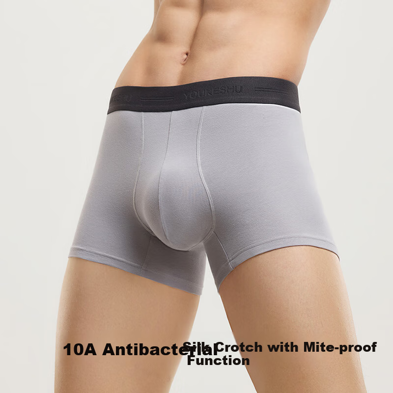 Youkeshu Men's Underwear, Pure Cotton, 10A Antibacterial, Silk Gusset, Breathabl...
