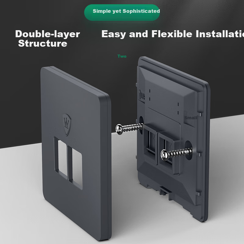 OFNPFTTH Cat5e Network Panel with Two Ports and Network Module for Engineering H...