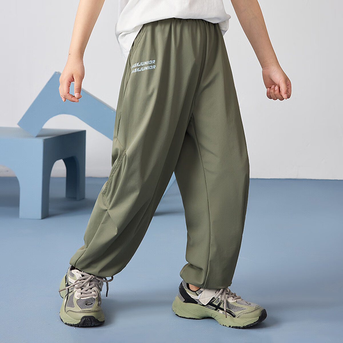 ASK JUNIOR Boys' 2025 Summer Casual Loose-Fit Cool Sports Pants Children's Cuffe...