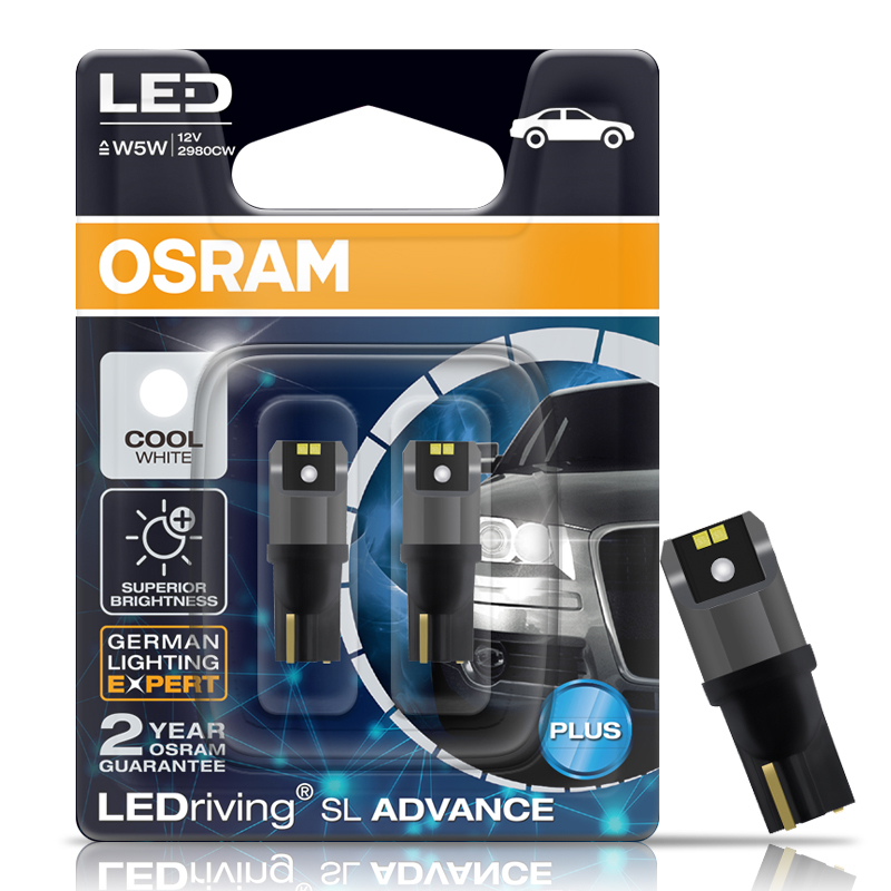 OSRAM W5W/T10 LED Car Light Clearance Light Daytime Running Light, 6000K White L...